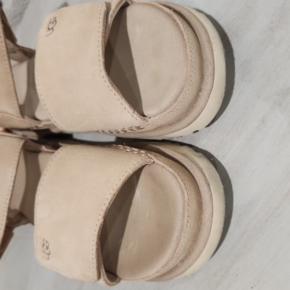 UGG Women's Goldenstar Platform Beige Sandals - Picture 2 of 16